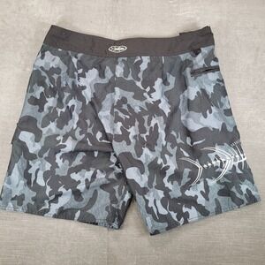 Tormenter Mens Gray Camo Board Shorts Fishing Swim Trunks Cargo Pocket Size 36